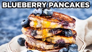 Fluffy Blueberry Pancakes Recipe  Pancake Recipes by MOMables [upl. by Oelc]