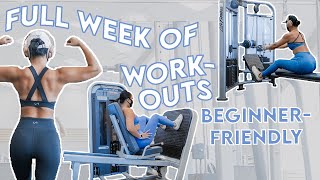 FULL WEEK OF WORKOUTS FOR BEGINNERS AT THE GYM [upl. by Odrareg]