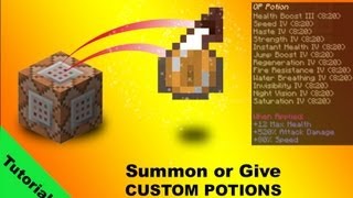 Tutorial Custom potions using give and summon commands in minecraft 17 [upl. by Aeresed686]