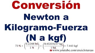 Convertir de Newton a KilogramoFuerza N a Kgf [upl. by Anertak]