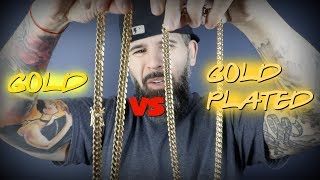 14K Gold VS 14K Gold Plated Miami Cuban Link  Side By Side Comparisons [upl. by Frangos]