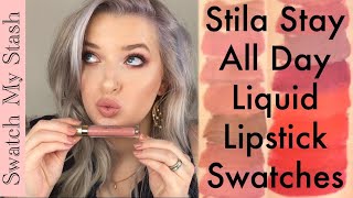 Stila Stay All Day Liquid Lipstick Swatches [upl. by Sladen577]