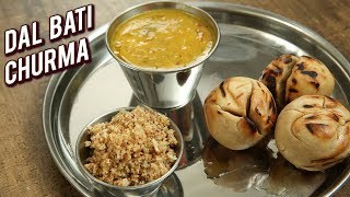 Rajasthani Dal Bati Recipe  How To Make Dal Baati Churma  Main Course Recipe  Varun [upl. by Elorac133]