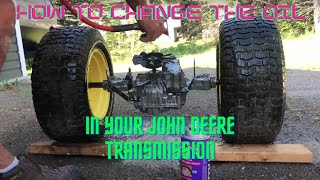 How to change your oil in your Differential  transaxle  Transmission John Deere Lawn Tractor [upl. by Mairim703]