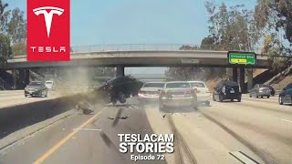 TESLA AUTOPILOT VS IDIOTS IN CARS  15 CRASHES FAILS amp SAVES  TESLACAM STORIES 72 [upl. by Anomahs]