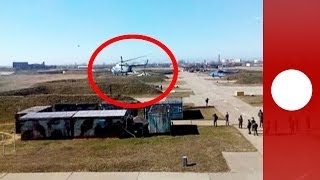 Video Ukrainian pilots escape with aircraft as troops take over air base [upl. by Syck327]