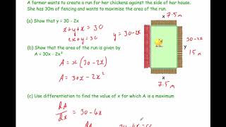 Solving Problems using Differentiation  Corbettmaths [upl. by Pontias]