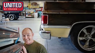 HOW TO TUCK YOUR SQUAREBODY BUMPER  with TTR amp Harrisons Rod amp Custom [upl. by Sharia864]