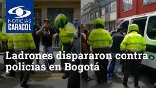 Ladrones dispararon contra policías en Bogotá en medio de una requisa [upl. by Howenstein]