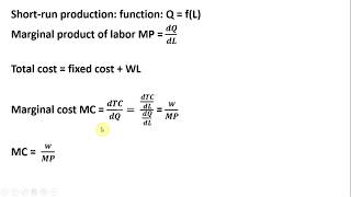 How to Derive Marginal Cost MC  WageMP from Production Function [upl. by Hsaka728]