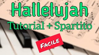 Hallelujah  Piano Tutorial  spartito Facile [upl. by Nord]