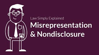 Misrepresentation and Nondisclosure  Contracts  Defenses amp Excuses [upl. by Ritz]