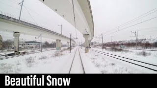 Train Cab Ride NL  Snow  Amsterdam CS – Enkhuizen  DDZ Intercity  Feb 2017 [upl. by Elicec]