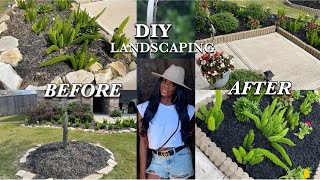 FRONT YARD MAKEOVER ON A BUDGET  FULL DIY FOR BEGINNERS  VLOG  HOW TO  TUTORIAL [upl. by Anitselec]