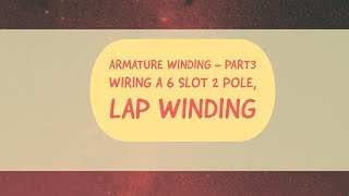 12  DC machines Basics Armature Windings  Part3  wiring a 6 slot 2 pole lap winding [upl. by Ydwor]