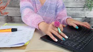 ASMR Paper amp Typing Sounds • Data Entry • Home Office Ambiance [upl. by Htenek408]