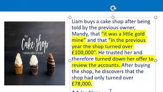 How to apply misrepresentation Liam cupcake scenario [upl. by Remus]