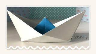 Cómo hacer un BARCO de papel  Origami Boat that floats  Tutorial [upl. by Einnim]