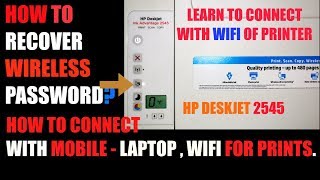 HP Deskjet 2545 Password WiFi Setting Mobile Laptop review [upl. by Nailuj]