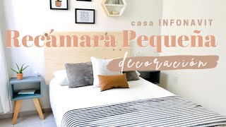 DECORACIÓN RECÁMARA PEQUEÑA CON POCO PRESUPUESTO  Casa Infonavit Rentada  Estilo Nórdico [upl. by Idnak]