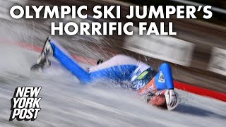 Ski jumper DanielAndre Tande crash  New York Post Sports [upl. by Eesac]