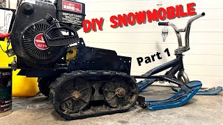 Custom Homemade Snowmobile from Snowblower Part 1 [upl. by Marmion873]