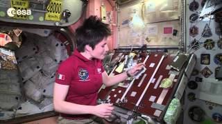 Space snack time with Samantha Cristoforetti [upl. by Zarla536]