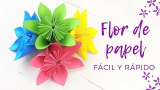 🌸 Cómo hacer una flor de papel fácil y rápido [upl. by Straus]