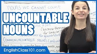 Uncountable Nouns  Learn English Grammar [upl. by Lerud]