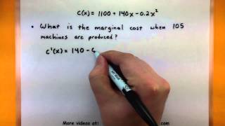 Calculus  Marginal cost [upl. by Pelaga327]