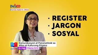 SHS FIlipino Q1 Ep 5 Barayti ng Wika [upl. by Assyn]