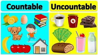 COUNTABLE vs UNCOUNTABLE NOUNS  Learn the difference with examples [upl. by Enirehtac]