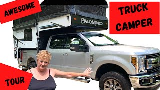 Inside Look 2020 Palomino Truck Camper Tour [upl. by Anitnatsnoc]