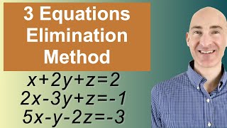 Solving Systems of 3 Equations Elimination [upl. by Haneehs]