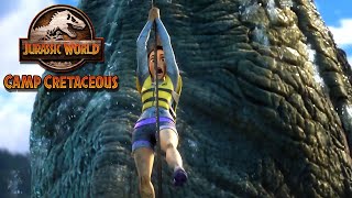 Escaping the Mosasaurus Pool  JURASSIC WORLD CAMP CRETACEOUS  NETFLIX [upl. by Nurse]