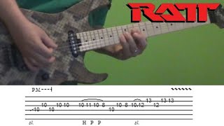 RATT  Lay it Down  Guitar Lesson solo with tabs [upl. by Einnoj]