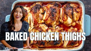 Baked Chicken Thighs with Big Mediterranean Flavors [upl. by Janot541]