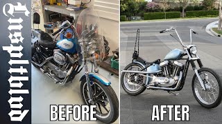 Building a Sportster Chopper in 12 minutes [upl. by Aisorbma]