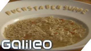 Von A bis Z Die Produktion der Buchstabensuppe  Galileo  ProSieben [upl. by Bobseine]