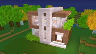 Cách xây nhà hiện đại sinh tồn nhà 1 MiniWorld How to build a beautiful modern house Minecraft [upl. by Haeluj]