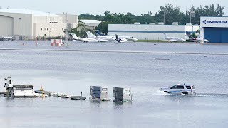 Torrential storms batter South Florida close key airport [upl. by Grosvenor]