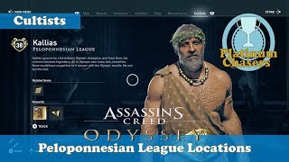 Peloponnesian League  Cultist Locations  Assassins Creed Odyssey [upl. by Maag487]