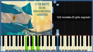 Himno Argentino  Piano Fácil Tutorial  Letra [upl. by Auqinihs]