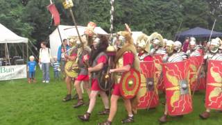 Roman Reenactment at the Amphitheatre in Caerleon Marching In [upl. by Atinele199]