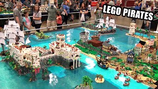 Massive LEGO Pirate Harbor Battle Built By 10 People [upl. by Ahseyn32]