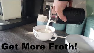 How to Get More Froth from Your Nespresso Coffee Aeroccino  Nespresso tips and help [upl. by Pinkerton]