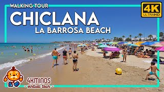 CHICLANA  La Barrosa  4K UHD  Walking Virtual Tour Spain 2023 [upl. by Goulder]