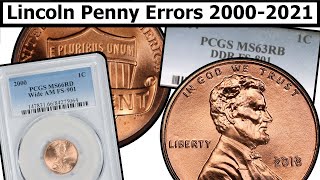 20002021 Lincoln Penny Errors amp Varieties Complete Guide  Values amp Clear Explanation [upl. by Drolyag]