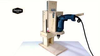 Suporte Furadeira de Bancada  Como fazer  Diy Drill Press [upl. by Nalo]