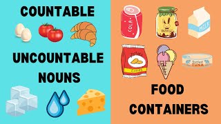 Countable and Uncountable nouns  some  any  Food containers Class 15 [upl. by Ennaecarg]